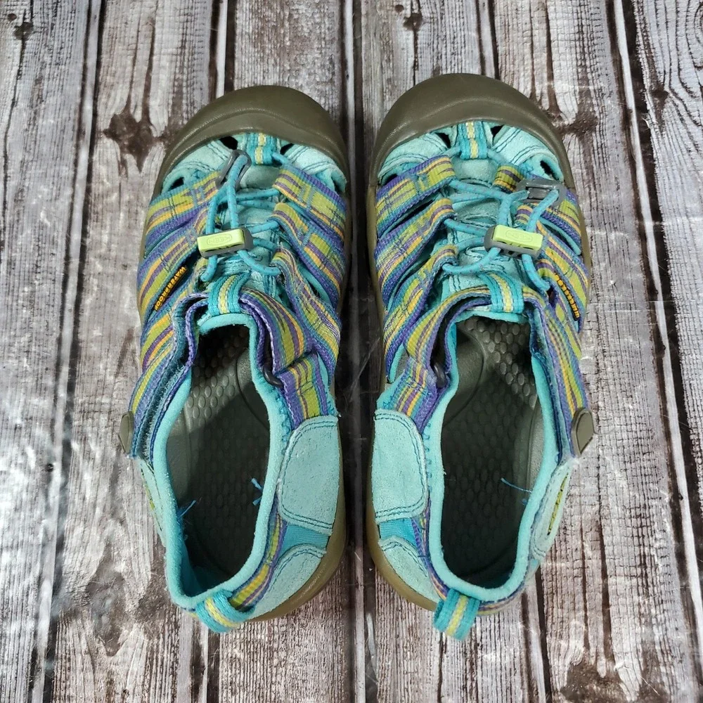 KEEN Youth Newport H2 Waterproof Sandals Blue Purple Yellow Hiking Shoes Size 2